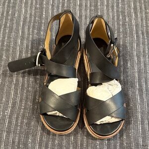 Michael Kors Black Cross-Strap Sandals